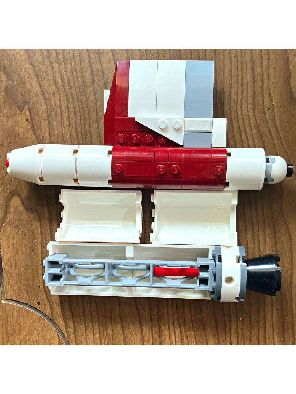LEGO Partial Spaceship/Vehicle Build Bulk Lot White Dark Red Light Gray